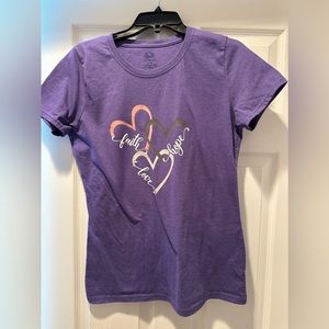 Faith Love Hope heart t shirt L